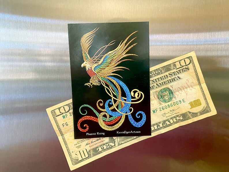Phoenix Rising Die-Cut Magnet Fantasy Aesthetic Art Firebird Mythology image 3