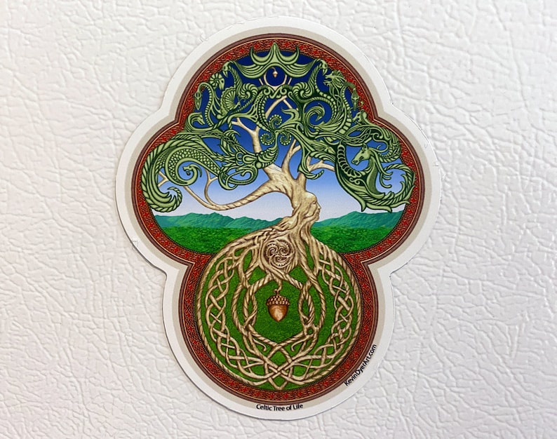 Celtic Tree of Life Die-Cut Magnet  Irish Scottish Yggdrasil image 1