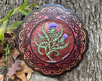 Wilde Distel - Handbemaltes Gusspapier Handgemaltes Schottland Wanddekor Schottland Geschenk Emblem von Schottland Einzigartig