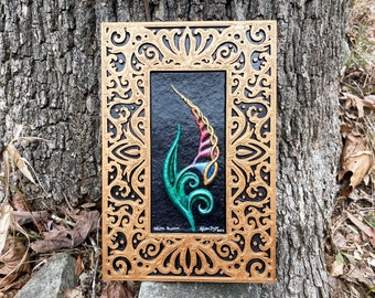 Celtic Bloom - Kevin Dyer Cast Paper - Scottish Irish Welsh Norse Revival Surreal Floral Colorful Wall Hanging Decor 3D Dimensional Rainbow