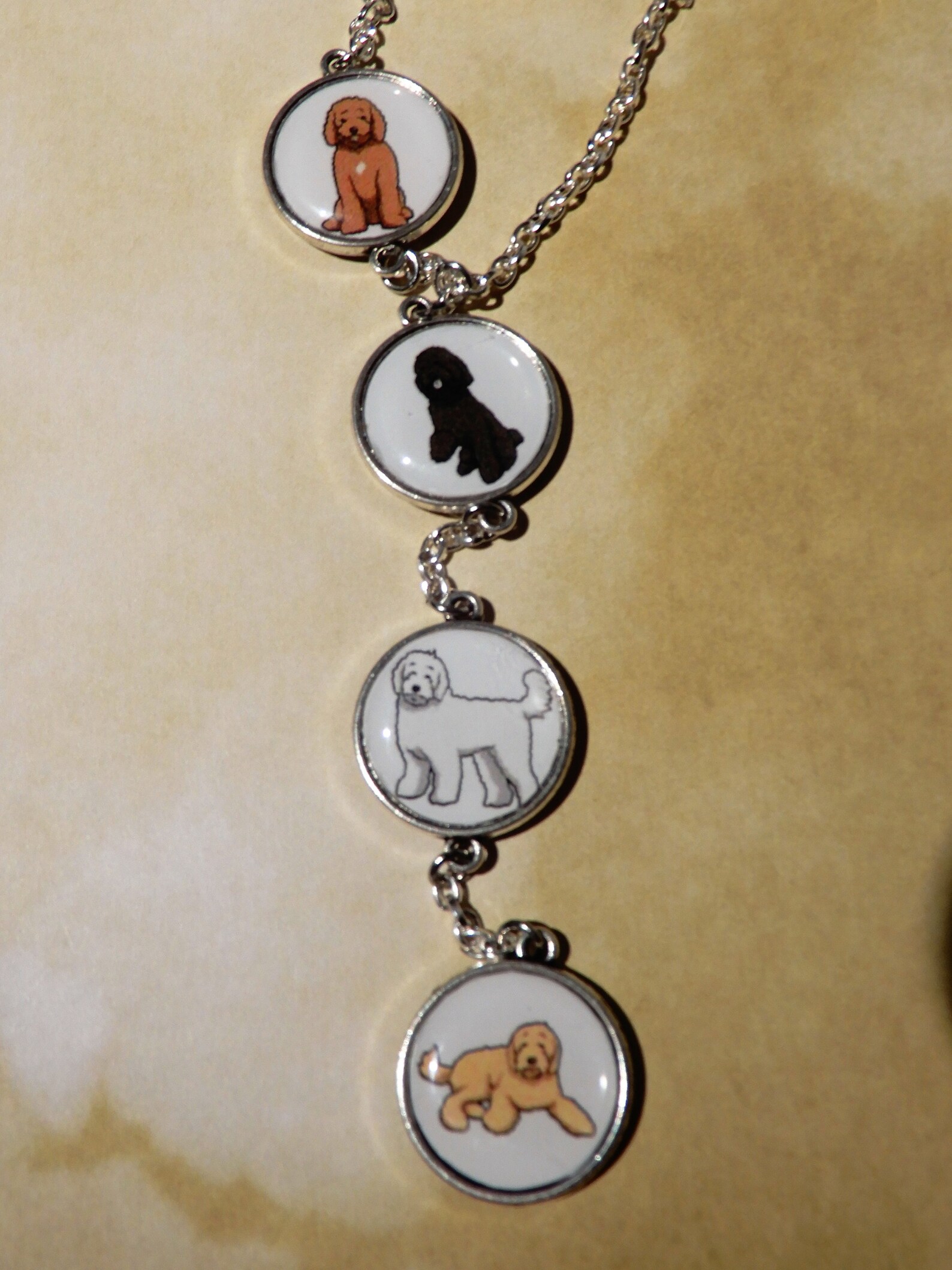 Labradoodle Necklace Dog Necklace Cameo Charm Necklace Double Etsy