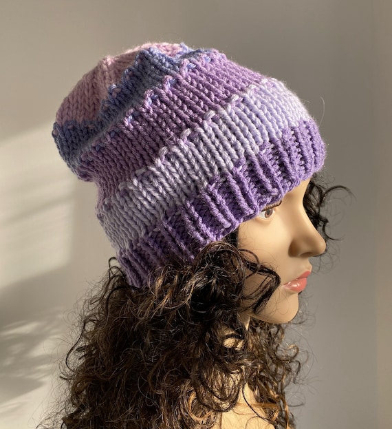 Purple Beanie, Lavender, Lilac, Gradient Purple, Purple  display picture 3