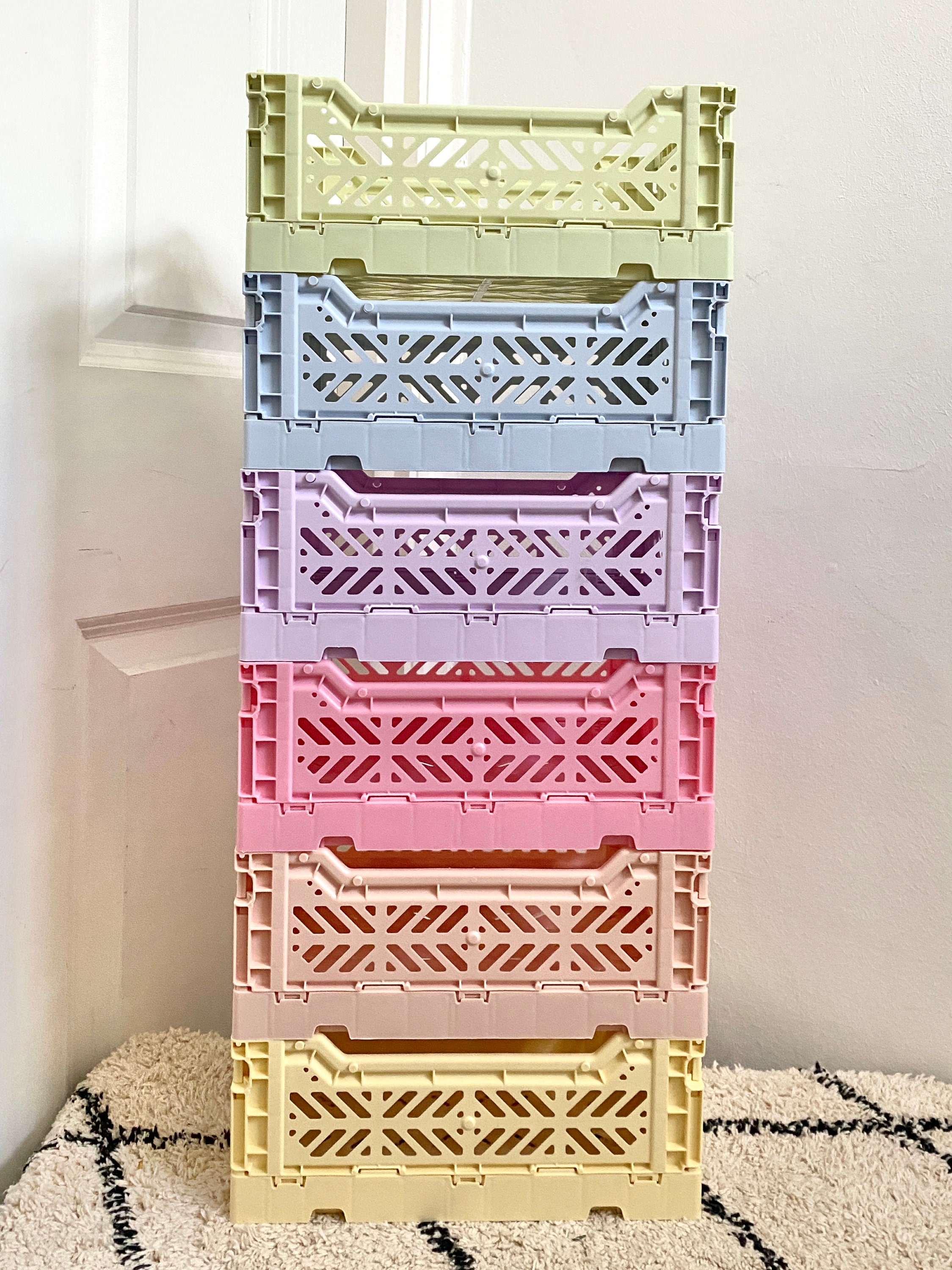 AYKASA Pastel Storage Crates Cute Pastel Storage Crate | Etsy