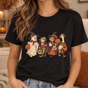 Vintage Halloween Kids & Adult T-Shirt Cute Trick-or-Treat Characters