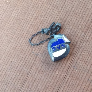 Vintage 1935 Sterling Silver SVS Pin Military