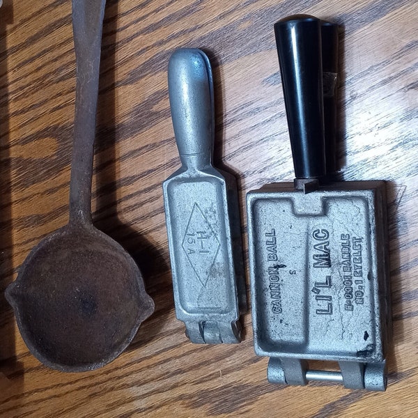 Vintage Fishing Weight Molds and Smelting Ladle