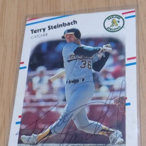 Autographed Terry Stienbach Fleer Trading Card