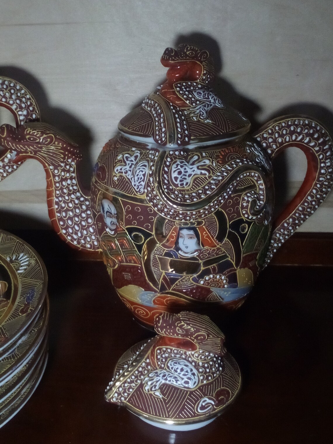 Vintage Tea Set Dragon and the Immortals China Etsy