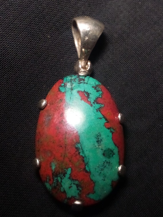 Vintage 925 Silver with Turquoise and Jasper Penda