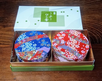 Japanese Fine Green Tea In Tins Made of Washi Paper Ceremonial Tea Very Good