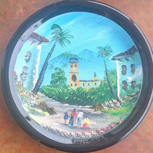 Puerto Vallarta Mexico Hand Painted Plate 1991