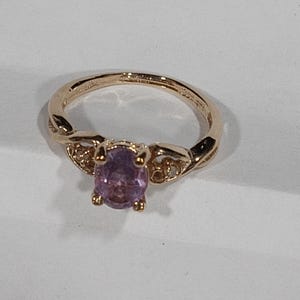 Vintage New LIND, Genuine Garnet Ring, Real Diamonds, 14k Heavy Gold Electroplate LIND 14k HGE, Size 8