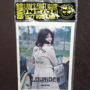 LOWRIDER MAGAZINE Original First Edition 1977 Reprint and Dec 2002 issue w/ bag