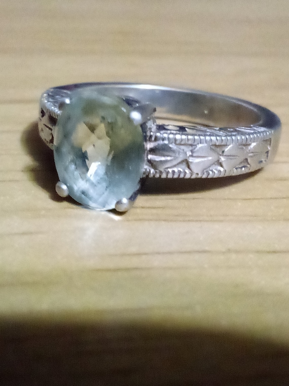 Vintage Aquamarine and 925 Silver Ring