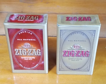 Vintage Zig Zag Metal Tin Box Cigar Prototype Tin Box