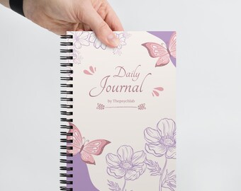 Islamic Psychology Journal | Mindful Muslim Spiral Notebook | Floral Spiritual Self-Care Dotted Journal