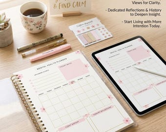 Weekly Wellness Planner Printable | Self-Care, Gratitude, Mood Tracker (PDF Download)