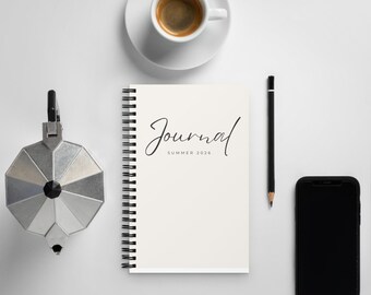 Custom Wire-Bound Spiral Notebook | A5 Dotted Grid Journal for Goal Setting