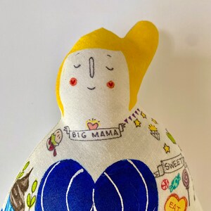 Big Mama Hand Painted Art Plush Doll Vintage Circus Sideshow Bild 2