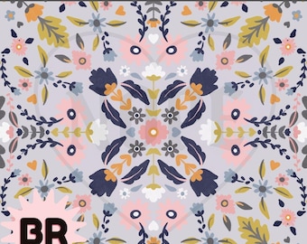 Fun Boho Floral Seamless Pattern | Folk Art Digital Paper | Tile-able Scandinavian Floral Repeat