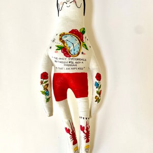 Salvador Dali Art Doll with Tattoo Sleeve Plush Doll OOAK image 2