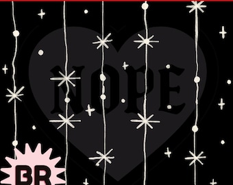 Starry Stripes | Folk Art Digital Paper | Hand Drawn Repeating Pattern