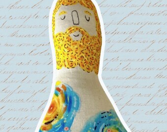 Vincent Van Gogh / Noche estrellada / Muñeco de peluche OOAK