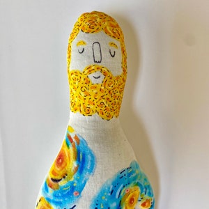 Vincent Van Gogh poupée d'art nuit étoilée avec tatouage manche poupée en peluche OOAK image 1