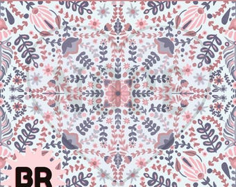 Nahtloses Boho-Blumenmuster in Pastellfarben | Digitales Papier im Folk-Art-Stil | Skandinavisches Blumenmuster | Cottagecore