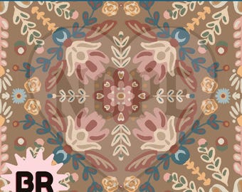 Boho Folk Art Floral Pattern | Seamless Botanical Pattern | Hand Drawn Scandinavian Repeat | Cottagecore  Vintage Surface Design