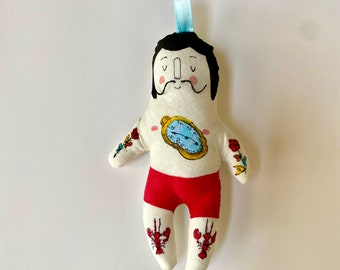 Miniature Salvador Dali Plush Doll -sweet one of a kind art doll- Ready to ship