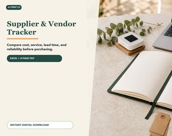 Supplier and Vendor Tracker Spreadsheet: Lead Time, Cost, Quality and Sourcing Comparison Dashboard