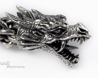 Dragon Torc Necklace 925 Sterling Silver Braided Celtic Torqs Torque Neck Hand Carved Viking Made to Order