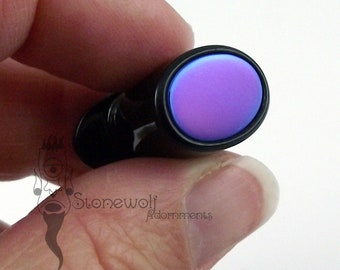 Delrin Oval Labret with Anodized Titanium Inlay For Stretched Lip Piercings Made to Order
