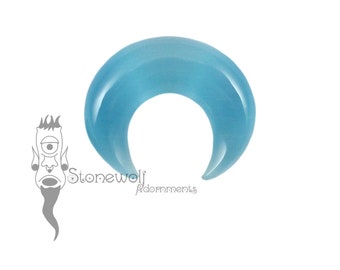 Cats Eye Glass Septum Pincher with Choice of Colour for Stretched Nose Piercings Made to Order
