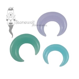 Frosted Glass Septum Pincher with Choice of Colour for Stretched Nose Piercings Stone Made to Order