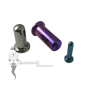 Made to Order Titanium Lip Plug for Stretched Labrets Philtrums Piercing Rainbow Custom