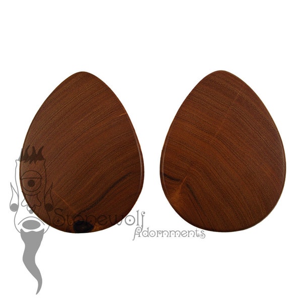 Osage Orange Wood Teardrop Plugs 74mm Double Flared for Stretched piercings- Ready To Ship