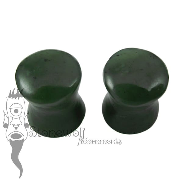 Yukon Nephrite Jade 8mm Double Flared Plugs - Ready To Ship