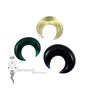 Transparent Glass Septum Pincher with Choice of Colour for Stretched Nose Piercings Stone Made to Order