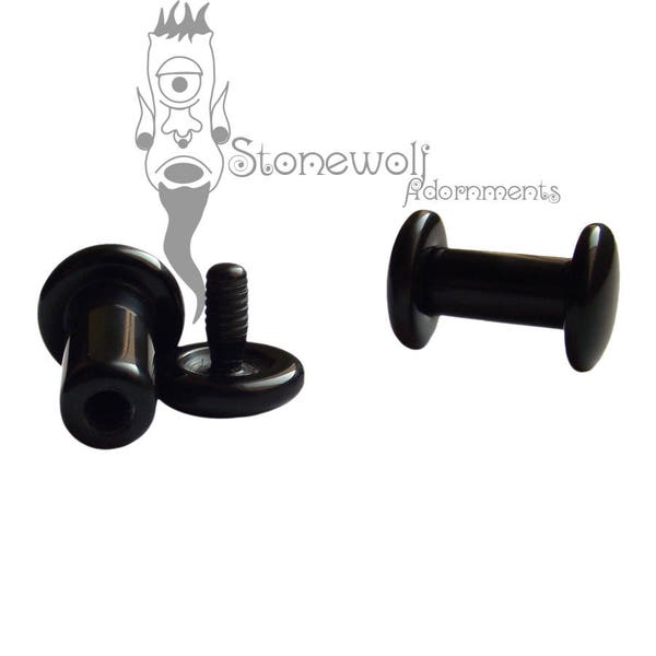 Delrin Threaded Barbell Bar Custom Made Internally Threaded for Stretched Tongue Piercings Plug