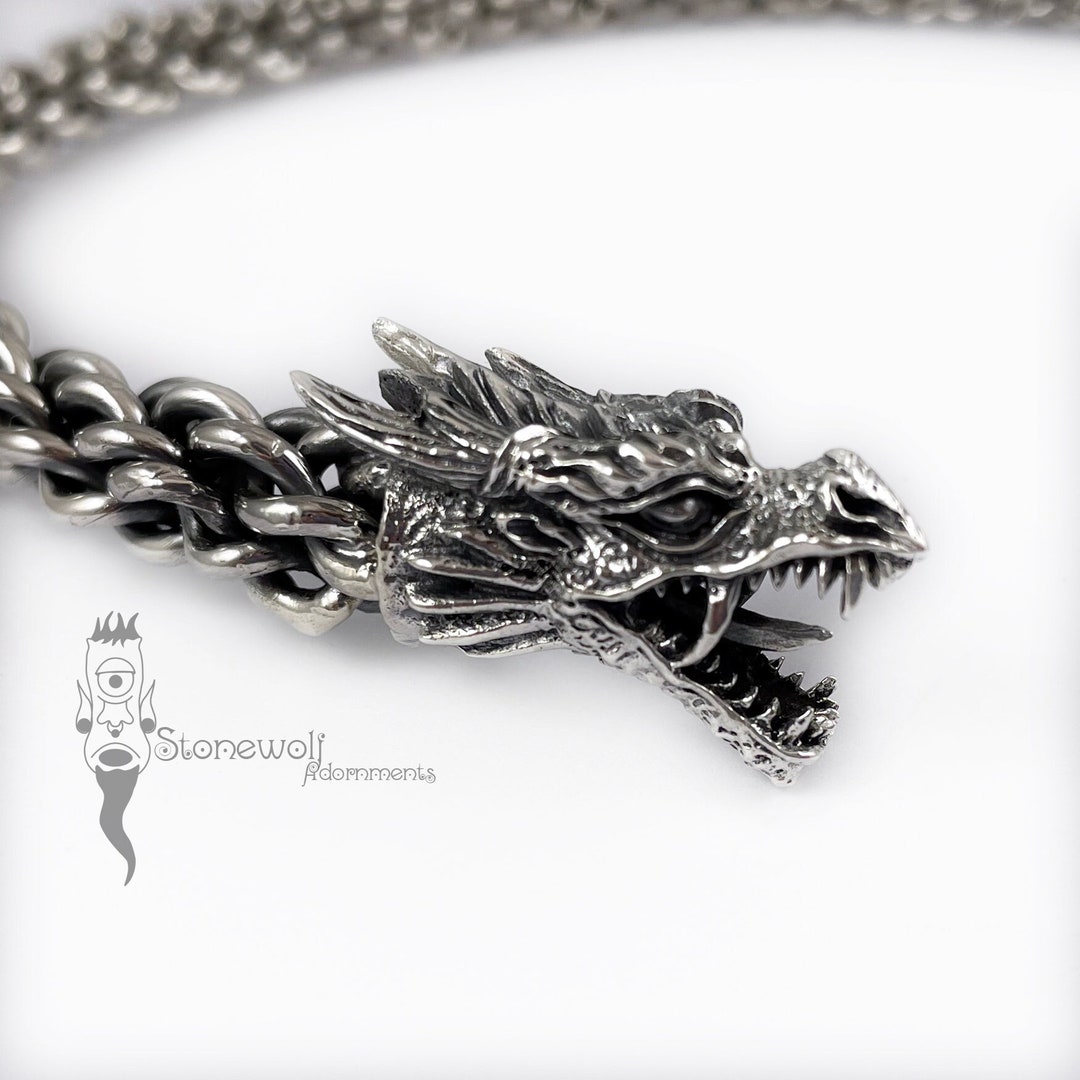 Dragon Torc Necklace 925 Sterling Silver Braided Celtic Torqs Torque ...
