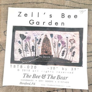 Ready for you - A Zell's Bee Garden rug hooking pattern on linen