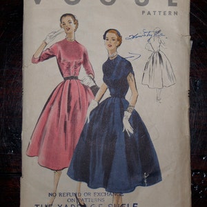 Vintage 1950s Vogue Formal Dress Pattern 8069