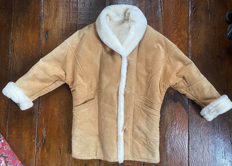 Vintage J.Percy Marvin Richards Brown Suede Leather Faux Fur Jacket Coat Women L image 8