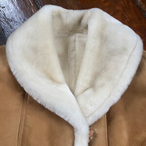 Vintage J.Percy Marvin Richards Brown Suede Leather Faux Fur Jacket Coat Women L image 2
