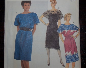 Vintage 1980s McCalls Dress Pattern 2310 "Misses Dress & Slip"