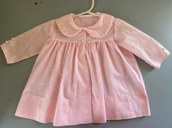 Vintage Baby Easter Spring Dress Coat Pink Jacket… - image 1