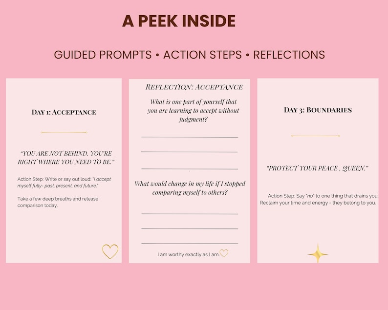 7-day Self Love Challenge Workbook | Guided Journal for Confidence ...