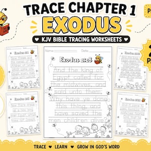 Exodus Bible Tracing Book | KJV Scripture Handwriting Practice Chapter One